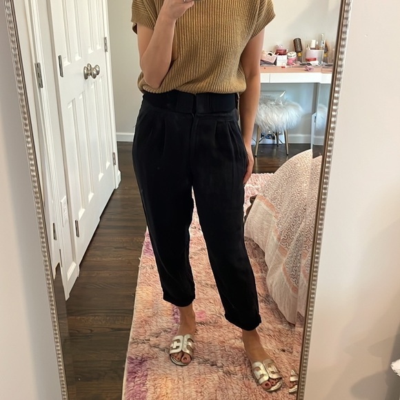 Yigal Azrouel Black Pleated Ankle Pant - Picture 2 of 14